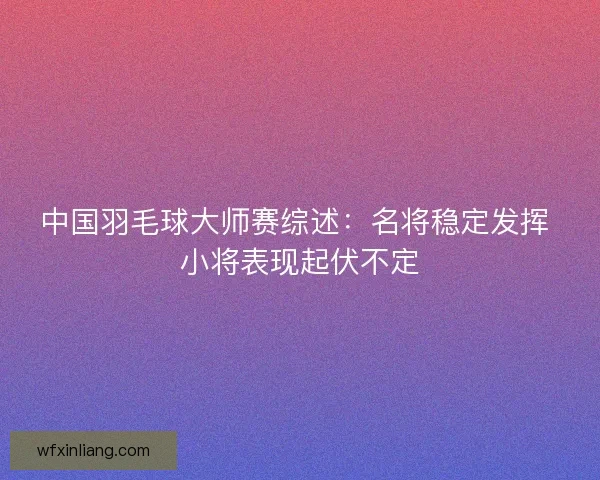 中国羽毛球大师赛综述：名将稳定发挥 小将表现起伏不定