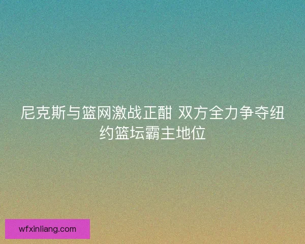 尼克斯与篮网激战正酣 双方全力争夺纽约篮坛霸主地位